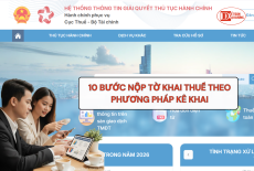 Cách nộp tờ khai thuế trên Dịch vụ công bằng Phương pháp kê khai (Mẫu 01/CNKD)