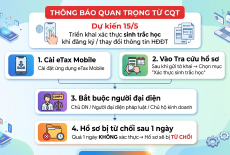 Áp dụng sinh trắc học chống giả mạo người nộp thuế khi đăng ký hóa đơn điện tử (dự kiến từ 15/5)