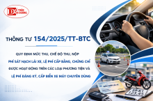 Quy định mức thu, chế độ thu, nộp phí sát hạch lái xe, lệ phí cấp bằng, chứng chỉ được hoạt động trên các loại phương tiện và lệ phí đăng ký, cấp biển xe máy chuyên dùng: Theo thông tư 154/2025/TT-BTC