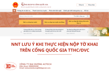 Người nộp thuế lưu ý khi thực hiện nộp tờ khai trên Cổng Quốc gia thủ tục hành chính/Dịch vụ công