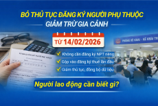 Bỏ thủ tục đăng ký người phụ thuộc giảm trừ gia cảnh từ 14/02/2026: Người lao động cần biết gì?