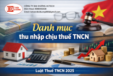 Danh mục thu nhập chịu thuế TNCN theo quy định mới nhất