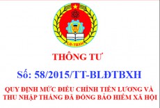 Thông tư 58/2015/TT-BLĐTBXH của Bộ Lao động – Thương binh và Xã hội